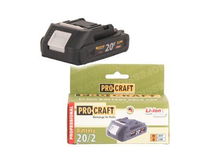 Baterie akumulátorová 20V Li-ion, 2000mAh Procraft 20/2A