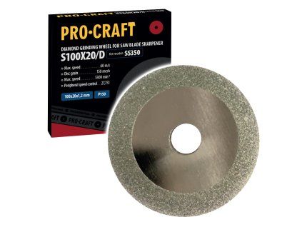 Brusný kotouč pro ostřičku pilových kotoučů Procraft S100X20/D /SS350