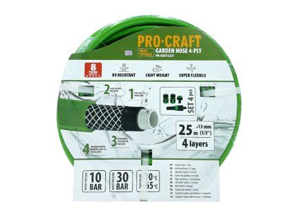 Zelená zahradní hadice Procraft PR-4GH1325F