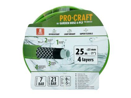 Zelená zahradní hadice Procraft PR-4GH2525