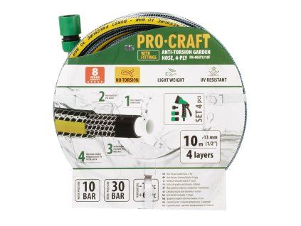 Černo-žlutá zahradní hadice Procraft PR-4KAT1310F