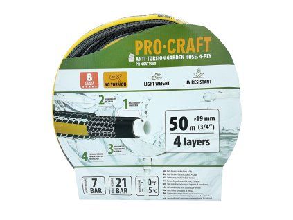 Černo-žlutá zahradní hadice Procraft PR-4KAT1950