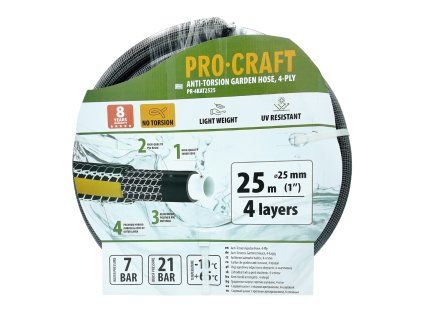 Černo-žlutá zahradní hadice Procraft PR-4KAT2525