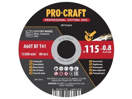 Řezný kotouč Procraft CD115x0.8
