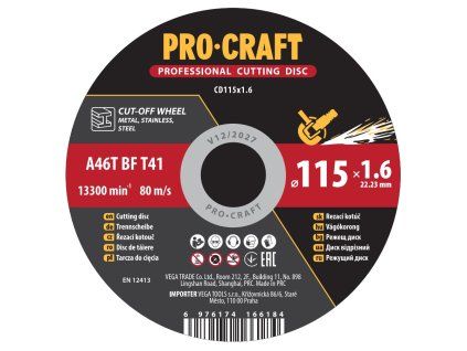 Řezný kotouč Procraft CD115x1.6