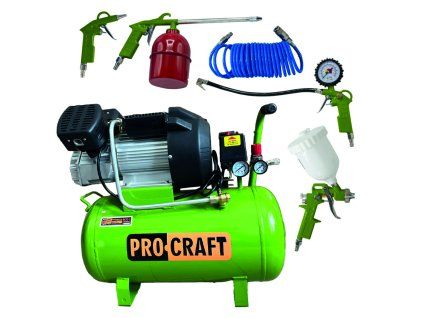 Kompresor Procraft AC52-2 a set příslušenství ke kompresoru 5 ks