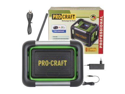 Aku rádio Procraft PJS20 DAB+, FM, Bluetooth 5.3, 80W (bez baterie a nabíječky)