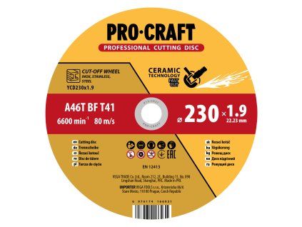 Keramický řezný kotouč Procraft YСD230x1.9