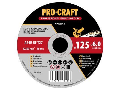 Brusný kotouč na kov Procraft GD125x6.0
