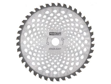 Nůž křovinořezu (kotouč) (D255*25.4) 40T karbid wolframu PROCRAFT