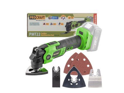 Aku multifunkční oscilační bruska Procraft PMT22bb (bez baterie a nabíječky)