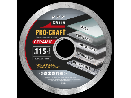 Diamantový řezný kotouč Ceramic Procraft DR115