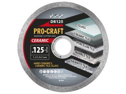Diamantový řezný kotouč Ceramic Procraft DR125