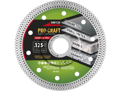 Diamantový řezný kotouč Ceramic PRO Procraft DM125