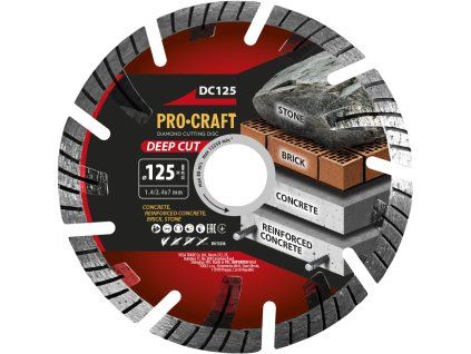 Diamantový řezný kotouč Deep Cut Procraft DC125