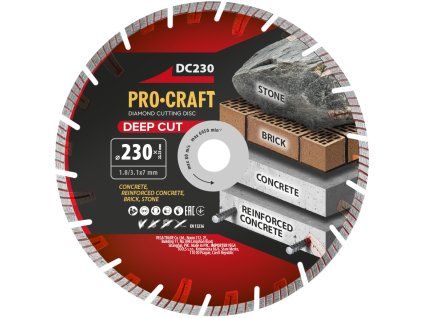 Diamantový řezný kotouč Deep Cut Procraft DC230