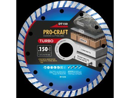 Diamantový řezný kotouč Turbo Procraft DT150
