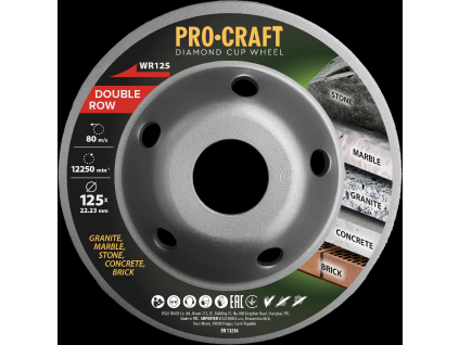 Diamantový brusný kotouč (hrncový) Procraft WR125 Double Row