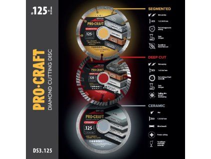 Sada diamantových kotoučů Procraft DS3.125 (DS125/DR125/DC125)