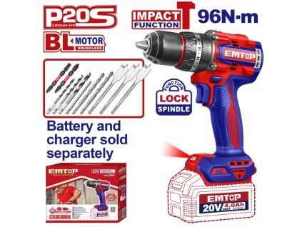 Aku vrtací šroubovák s příklepem 20V 96Nm solo