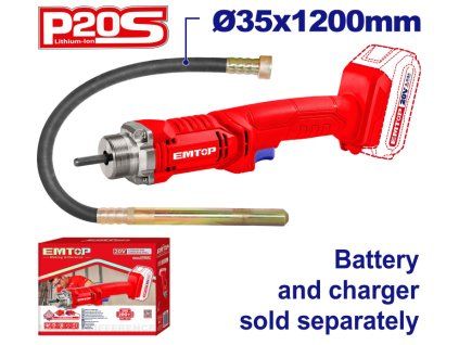 Aku 20V ponorný vibrátor pro zhutňování betonu 20V solo