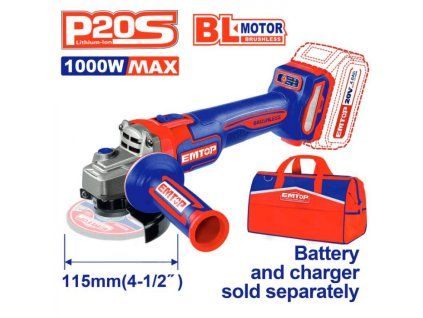 Aku úhlová bruska 20V 115 mm (1000W) solo