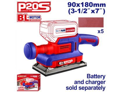 Aku vibrační bruska 20V 90x180mm solo