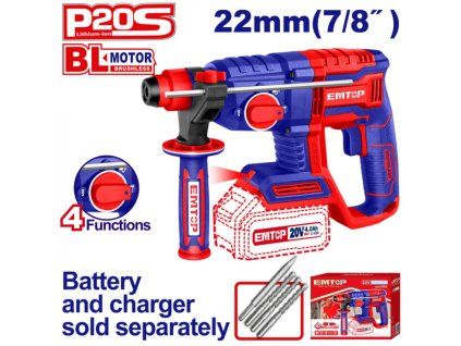 Aku vrtací a sekací kladivo 20V 22mm 2,0 J solo