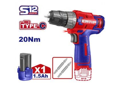 Aku vrtací šroubovák 12V 20Nm 1x1.5Ah