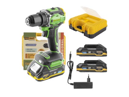 Aku vrtací šroubovák Procraft PA18Pro-2B-C s dvěma bateriemi