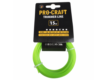 Struna žací (s výstuhou) (3mm) (15m) hvězda PROCRAFT ZI/J-3/15